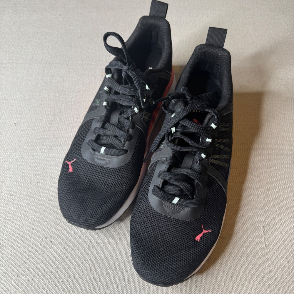 Puma Pacer Next Excel Womens 10 Black Pink Mint Running Shoes 368892-02
